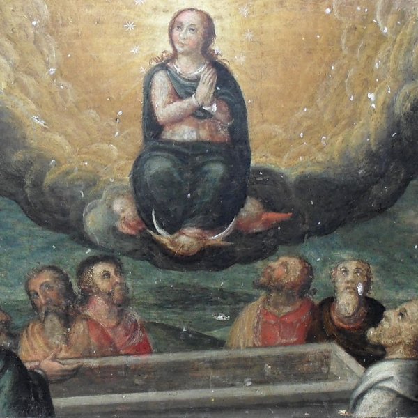 Tábua do retábulo da Senhora do Rosário.